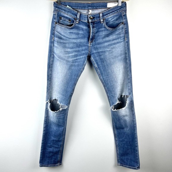 rag & bone Jeans Rag Bone Dre Lowrise Boyfriend Jeans Ripped Knees